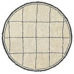 Okrągły dywan - Lana Natural Cotton Shaggy (kremowy/ciemnoszary)