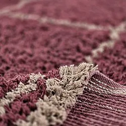Dywany shaggy - Lana Natural Cotton Shaggy (taupe/czerwony)