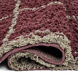Dywany shaggy - Lana Natural Cotton Shaggy (taupe/czerwony)