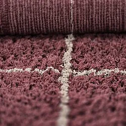 Dywany shaggy - Lana Natural Cotton Shaggy (taupe/czerwony)
