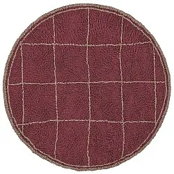 Okrągły dywan - Lana Natural Cotton Shaggy (taupe/czerwony)