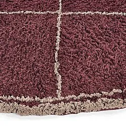 Okrągły dywan - Lana Natural Cotton Shaggy (taupe/czerwony)