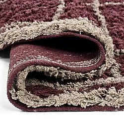 Okrągły dywan - Lana Natural Cotton Shaggy (taupe/czerwony)