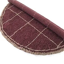 Okrągły dywan - Lana Natural Cotton Shaggy (taupe/czerwony)