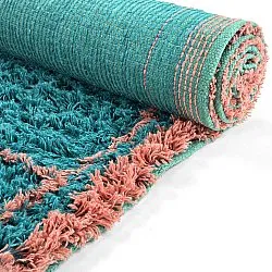 Dywany shaggy - Lana Natural Cotton Shaggy (turkusowy/różowy)
