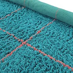 Okrągły dywan - Lana Natural Cotton Shaggy (turkusowy/różowy)