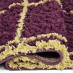 Dywany shaggy - Lana Natural Cotton Shaggy (bordowy/żółty)