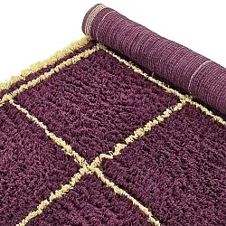 Dywany shaggy - Lana Natural Cotton Shaggy (bordowy/żółty)