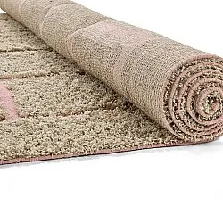 Dywany shaggy - Lindley Natural Cotton Shaggy (beżowy/różowy)