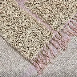 Dywany shaggy - Lindley Natural Cotton Shaggy (beżowy/różowy)