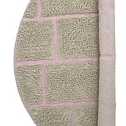 Okrągły dywan - Lindley Natural Cotton Shaggy (beżowy/różowy)