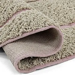 Okrągły dywan - Lindley Natural Cotton Shaggy (beżowy/różowy)