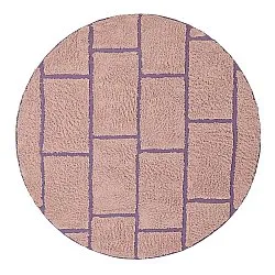 Okrągły dywan - Lindley Natural Cotton Shaggy (różowy/fioletowy)