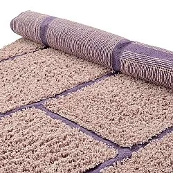 Okrągły dywan - Lindley Natural Cotton Shaggy (różowy/fioletowy)