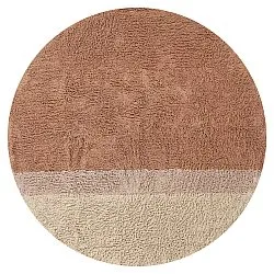 Okrągły dywan - Mareto Natural Cotton Shaggy (brązowy)