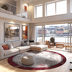 Okrągły dywan - Peri (czerwony/multi)