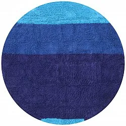 Okrągły dywan - Taro Natural Cotton Shaggy (niebieski)