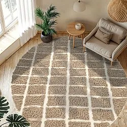 Okrągły dywan - Zola Natural Cotton Shaggy (beżowy)