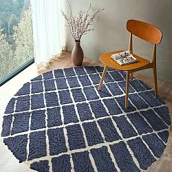 Okrągły dywan - Zola Natural Cotton Shaggy (niebieski)