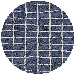 Okrągły dywan - Zola Natural Cotton Shaggy (niebieski)