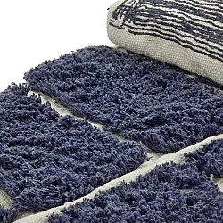 Okrągły dywan - Zola Natural Cotton Shaggy (niebieski)