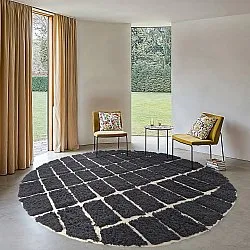 Okrągły dywan - Zola Natural Cotton Shaggy (ciemnoszary)