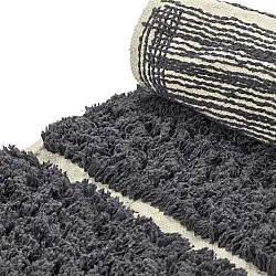 Okrągły dywan - Zola Natural Cotton Shaggy (ciemnoszary)