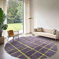 Okrągły dywan - Zola Natural Cotton Shaggy (fioletowy)