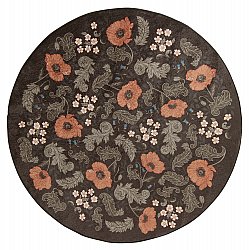 Okrągły dywan - Poppy (czarny)