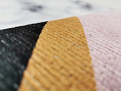 Okrągły dywan - Savino (czarny/biały/różowy)