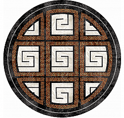 Okrągły dywan - Milos (czarny/biały)