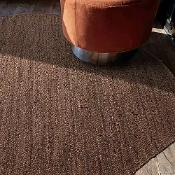 Nieregularny okrągły dywan jutowy - San Francisco (brązowy)