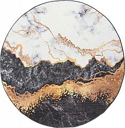 Okrągły dywan - Padova (antracyt/pomarańczowy)