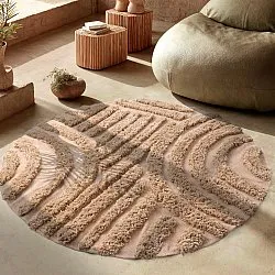 Okrągły dywan - Cazorla Natural Cotton Shaggy (beżowy)