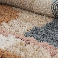 Okrągły dywan - Cefalu Natural Cotton Shaggy (wielokolorowy)