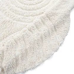 Okrągły dywan - Lindos Natural Cotton Shaggy (biały)