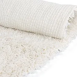 Okrągły dywan - Lindos Natural Cotton Shaggy (biały)