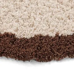 Okrągły dywan - Sagres Natural Cotton Shaggy (złamana biel/brązowy)