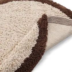 Okrągły dywan - Sagres Natural Cotton Shaggy (złamana biel/brązowy)