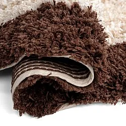 Okrągły dywan - Sagres Natural Cotton Shaggy (złamana biel/brązowy)