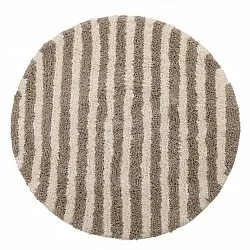 Okrągły dywan - Thira Stripe Cotton Shaggy (kremowy/taupe)