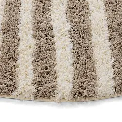 Okrągły dywan - Thira Stripe Cotton Shaggy (kremowy/taupe)