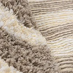 Okrągły dywan - Thira Stripe Cotton Shaggy (kremowy/taupe)