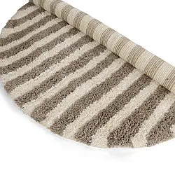 Okrągły dywan - Thira Stripe Cotton Shaggy (kremowy/taupe)