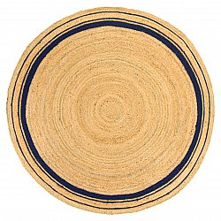 Okrągły dywan - Bundi (juty/niebieski)