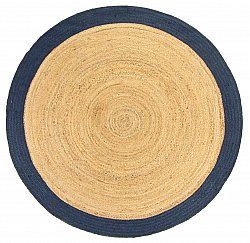 Okrągły dywan - Taki (juty/niebieski)
