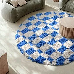 Okrągły dywan - Atrani Natural Cotton Shaggy (niebieski)