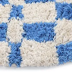 Okrągły dywan - Atrani Natural Cotton Shaggy (niebieski)