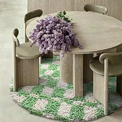 Okrągły dywan - Atrani Natural Cotton Shaggy (zielony)