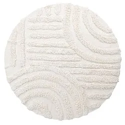 Okrągły dywan - Cazorla Natural Cotton Shaggy (białawy)